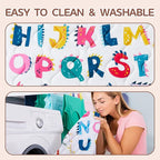 Baby Play Mat - Thicken 50x50 Inch Soft Foam Crawling Mat for Playpen & Floor, Non-Slip Waterproof Playmats for Infants & Toddlers, Portable Foldable & Machine Washable, Dinosaur & Letters