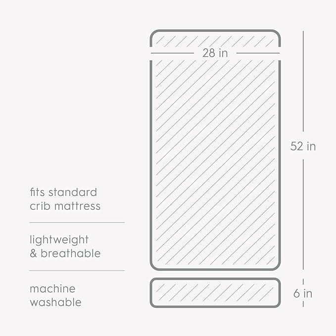 Little Unicorn Fitted Crib Sheet | 100% Cotton Muslin | Super Soft | Sized for Standard Baby Crib & Toddler Mattress | Machine Washable | 52” x 28” x 6” (Evergreen Plaid)