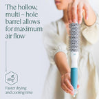 Round Brush for Blow Drying - Extra Small Ceramic Thermal Ionic Roller Brush for Sleek, Salon Blowout - Lightweight Round Hair Brush for Precise Styling and Manageable Hair (Bristle 1.7in, Barrel 1in)