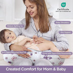 Little Grape Land New Nursing Pillow for Breastfeeding, Larger Breast Feeding Pillow and Positioner with Removable Cover for More Support, Tummy Time Bottle Feeding Support Pillow, Purple Butterfly