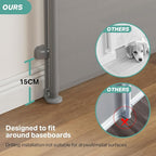 Cumbor 2-Pack Retractable Baby Gates for Stairs, 55" Wide Soft Mesh Pet Gate for Dogs with One Hand Opening, 34" Tall Toddler Gate with Top Lock for Bedroom, Doorways, Indoor/Outdoor, Gray