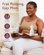 Momcozy Hands Free Pumping Bra, Adjustable Breast-Pumps Holding and Nursing Bra, Pumping & Nursing Bra in One
