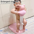 Adjustable Baby Shower Stand with Anti-Slip Base, Huggable Bear Bath Support, Portable Baby Shower Stand, Bath Shower Standing Support Baby Bath Stand for Infants Babys Pink Bear