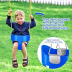 AGPTEK Toddler Swing Set, Heavy Duty Bucket Swing with Adjustable Rope, Toddler Cute Shape with 250 LB and 150 LB Capacity - Blue