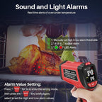 Infrared Thermometer Gun, Gedaye Laser Temperature with IR Pointer 13:1, Meat Temp Gun with Metal Probe, Adjustable Emissivity, -58℉ to 1076℉, Heat Thermometer for Cooking Pizza Oven Grill Fridge BBQ