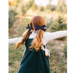 DEEKA 4 PCS Navy Blue Cotton Linen Hair Bows 3 Styles 5" & 4" Handmade Hair Bow set for Toddler Girls Alligator Hair Clips Knot Bows Hair Accessories for Little School Girls (Navy Blue)