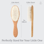 Natemia Baby Hair Brush - Wooden Handle & Soft Goat Bristles for Gentle Grooming & Scalp Massage - Newborn & Toddler Hair Brush for Cradle Cap Care (Oval)