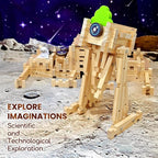 Jovi-mindly＆Notchies Wooden Blocks Train Set 101 PCS Create 40+ Shapes,Toys Educational Wooden Building Blocks Puzzles for Kids Ages 5-8 Boys and Girls,Truck/Excavator,FSC Certified,Graduate Gifts