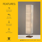 Adesso Three Light Floor Lamp – Natural Wood Base & Adjustable Brightness – Perfect Lighting for Bedroom, Living Room and Corner Decor, White