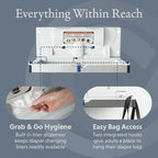 Foundations Stainless Steel Frameless Horizontal Baby Diaper Changing Station, Wall Mounted, Built in Liner Dispenser, Dual Bag Hooks (5410339)