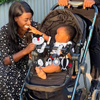 Car Seat Toys, High Contrast Black and White Toy for Infants 0-3 6 12 Months, Musical Black Fox Carseat Toys Stroller Toy for Babies Newborns