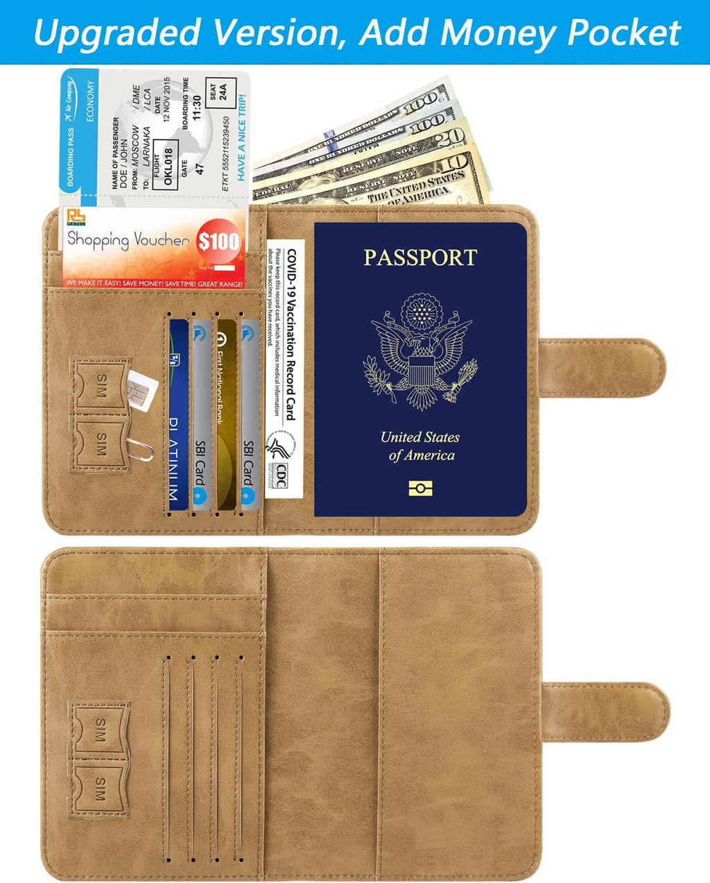 Passport Holder Cover Wallet RFID Blocking Leather Card Case Travel Accessories for Women Men (#Brown)