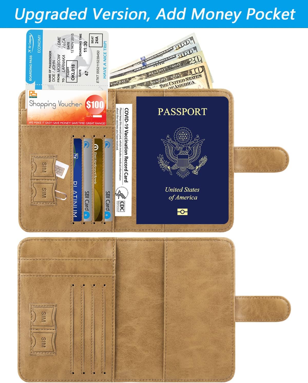 Passport Holder Cover Wallet RFID Blocking Leather Card Case Travel Accessories for Women Men (#Brown)