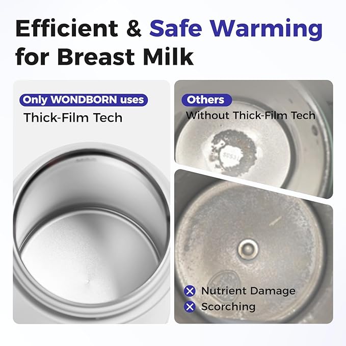 Portable Bottle Warmer for Travel - Instant Heating, Dishwasher Safe, 1°F Precise Temp Control, 30W Fast Charge, Long Battery Life, 17 Oz Capacity, Baby Milk Warmer for Breastmilk & Formula