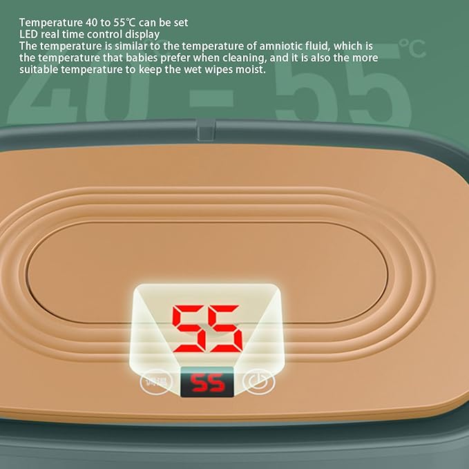 Wipe Warmer for Diaper Changes,Wipe Warmer and Baby Wet Wipes Dispenser Evenly Overall Heating Silence Wipes Warmer for Babies Portable Wipe Warmer