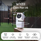 WYZE Cam Pan v4, 4K Smart Security Camera, AI Indoor/Outdoor Cameras for Home Security, Baby & Pet, Color Night Vision, 360° Pan/Tilt/8 x Digital Zoom, 2.4G & 5G, Works with Alexa & Google Assistant