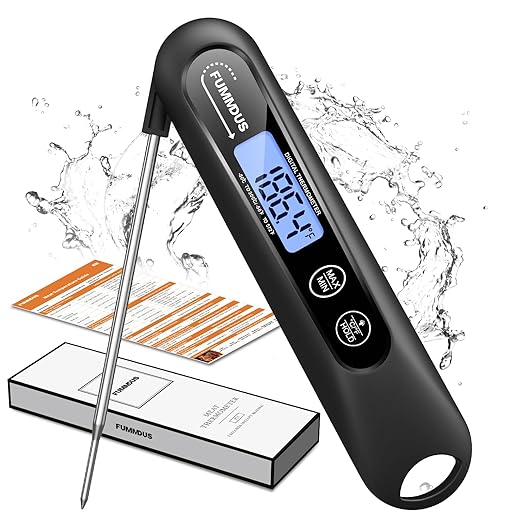 Meat Thermometer Digital, 3S Instant Read Food Thermometer for Cooking with Backlight & Magnet, Foldable Temperature Probe Kitchen Gadgets Essentials for Turkey BBQ Grill Smoker Candy
