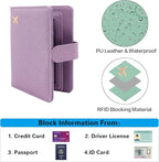 Melsbrinna Rfid Passport Holder for Travel women/Men, Cute Passport Wallet Rfid Blocking Card Slots, Rfid Passport Cover/CaseTravel Wallet, Passport Book Holder (1, Purple1)