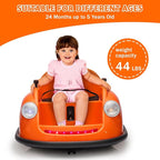 12V Bumper Car for Toddlers, Electric Toy Ride on Battery Car with Kids W/Parent Remote Control, 2-Speed, 360 Degree Spin, Music & LED Lights for Kids, Orange