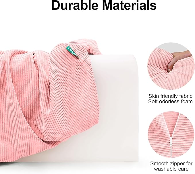 Bed Rail Bumpers Protector, Hospital Bed Rails Padding, Loft Beds and Bunk Beds Bumpers Protector, Premium Soft Memory Foam - Anti-Bump | Fall Prevention, Size 35.4 x 5.5 x 7.9 Inches, Pink