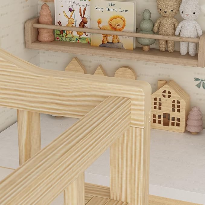 Infant Changing Table in Natural, Solid Wood Structure with Weight Capacity Up to 30LBS, Portable Changing Station for Baby Nursery, New Zealand Pinewood