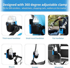 Accmor Stroller Cup Holder with Phone Holder, Bike Cup Holder, Universal Cup Holder for Uppababy Nuna Doona Strollers, 2-in-1 Cup Phone Holder for Stroller, Bike, Wheelchair, Walker, Scooter