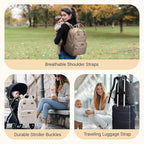 mommore Diaper Bag Expandable Large Baby Bag for 2 Kids/Twins with Wet&Dry Pocket, Travel Diaper Backpack for Mom Dad, Changing Pad, Luggage Strap