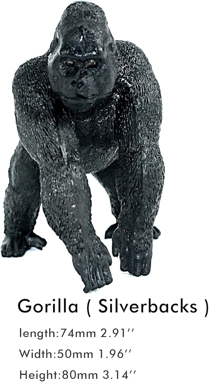 FUNSHOWCASE African Jungle Animals Female Gorilla Toy Figure Realistic Plastic Figurine Height 3.1-inch