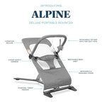 Baby Delight Alpine Deluxe Portable Bouncer | Infant | 0 – 6 months | Charcoal Tweed