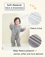 Newborn Baby Fleece Jumpsuit Girls Boys Winter Hooded Coverall Romper Cute Baby Snowsuit Clothes