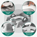Potty Training Seat with Step Stool Ladder for Kids and Toddler,Wiifo Sturdy Potty Ladder with Soft Padded Cushion for Toddler Boys and Girls(Light Grey) 2025 New Version