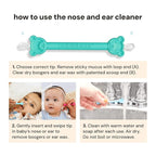 oogiebear: Baby Nose Cleaner & Ear Wax Removal Tool - Safe Booger & Earwax Removal for Newborns, Infants, Toddlers - Dual-Ended - Essential Baby Stuff, Diaper Bag Must-Have, Orange & Seafoam with case