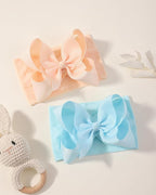 doboi Baby Girl Headbands, 12pcs Nylon Headbands with Big Baby Bows, Hair Accessories for Infant Newborn Toddler