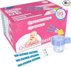 30 Count Ovulation Test Strips with Cups, Bulk Ovulation Test Strips for Women, Ovulation Predictor Kit, Accurate Fertility Tests for Home, Individually Wrapped 5mm LH