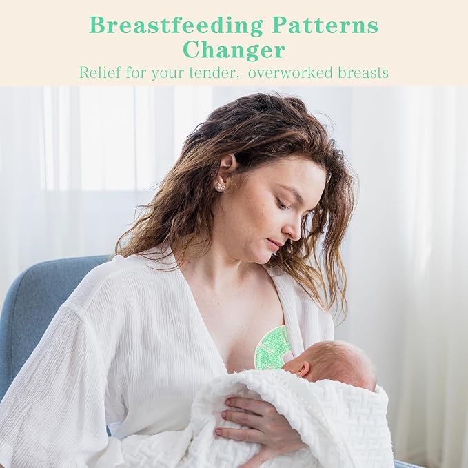 Hot/Cold Breast Gel Bead Ice Packs Breast Cooling/Heat Pads Relief for Breastfeeding, Nursing Pain, Mastitis, Engorgement, Swelling, Plugged Ducts | Boost Milk Let-Down & Production,2 Pack (Green)