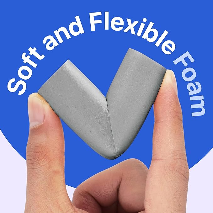 Sharp Edge & 16.2ft Furniture Safety Guards | Protective Foam Cushion | 15ft Bumper 4 Adhesive Childsafe Corners | Baby Child Proofing Foam Set and Safe for Table, Fireplace, Countertop | Gray
