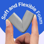 Sharp Edge & 16.2ft Furniture Safety Guards | Protective Foam Cushion | 15ft Bumper 4 Adhesive Childsafe Corners | Baby Child Proofing Foam Set and Safe for Table, Fireplace, Countertop | Gray