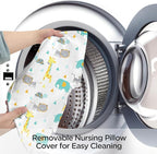 Little Grape Land Nursing Pillow,Upgraded Breast Feeding Pillow for Mom,Breastfeeding & Bottle Feeding for 0–19 Months, Soft Machine Washable Cover with Firm Breathable Filling, Tummy Time,Animals