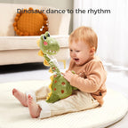 TUMAMA Dinosaur Dancing Interactive Baby Toy, Mimicking Twisted Electronic Soft Plush Toy with Talking Recording Repeat Talking, Talking Dinosaur Toys for Kids Over 3 Years Old
