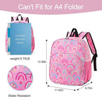 CLUCI Kids Backpack for Girls Toddler Backpack for Preschool Kindergarten Child Cute Daycare School Bookbag Travel Pink Rainbow