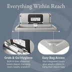 Foundations Ultra Horizontal Wall Mounted Baby Diaper Changing Station, Oversized Changing Surface, Plastic with Stainless Steel Hinge, Safety Strap - Metallic (200-EH-04)