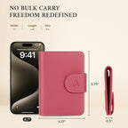 ALLIVE Rfid Passport Holder for Travel, Women, Rfid Passport Cover Wallet, Genuine Leather Passport Holder for Travel with AirTag Hidden, Airport Essentials, Travel Gifts (Rose Pink)