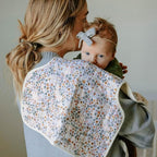 Little Unicorn Ultra-Absorbent Premium Burp Cloth | Soft on Baby's Skin | Larger Size | Ergonomic Design (Pressed Petals)