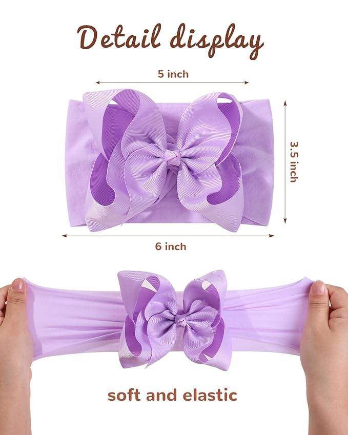 doboi 20PCS Baby Bows Baby Girl Headbands Nylon Hairbands with Ribbon Bow Handmade Elastic Baby Hair Bows Headbands for Baby Girls Newborns Infants Toddlers and Kids