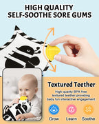 High Contrast Baby Toys, Black and White Newborn Toys for Brain Development, Soft Baby Books, Infant Sensory 0-6-12 Months, Tummy Time Toy, Visual Stimulation Montessori Gift