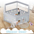 Baby Playpen 65x65 Inch, Large PlayPen for Babies and Toddlers Hexagonal Type Baby Play Yards for Toddlers Infants