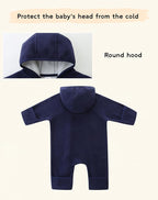 Newborn Baby Fleece Jumpsuit Girls Boys Winter Hooded Coverall Romper Cute Baby Snowsuit Clothes