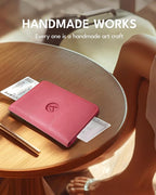 ALLIVE Genuine Leather Passport Holder with Airtag, Travel Must Haves Airport Essentials, Case Travel Gifts