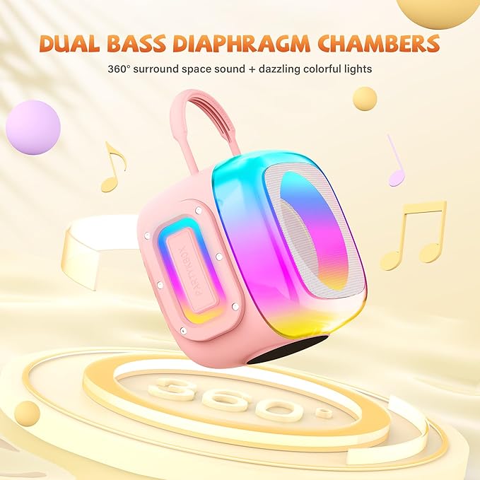 Mini Karaoke Machine for Kids Adults: Portable Karaoke Machine with 2 Wireless Mics for Home Party - Singing Karaoke Speaker Toy Gift for Girls Boys Ages 4 5 6 7 8 9 10 11 12+ Years Old Birthday