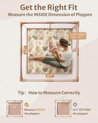 Blissful Diary Baby Play Mat, 47x47 Infant Play Mat for Playpen, Thicken Foam Cushioned Baby Mat for Floor, Non-Slip Kids Play Mat, Washable Baby Playmat for Babies,Toddlers, Earth Tones Design